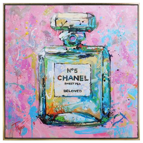 abstract chanel bottle art with smudges|Channel Bottle in Abstract Art .